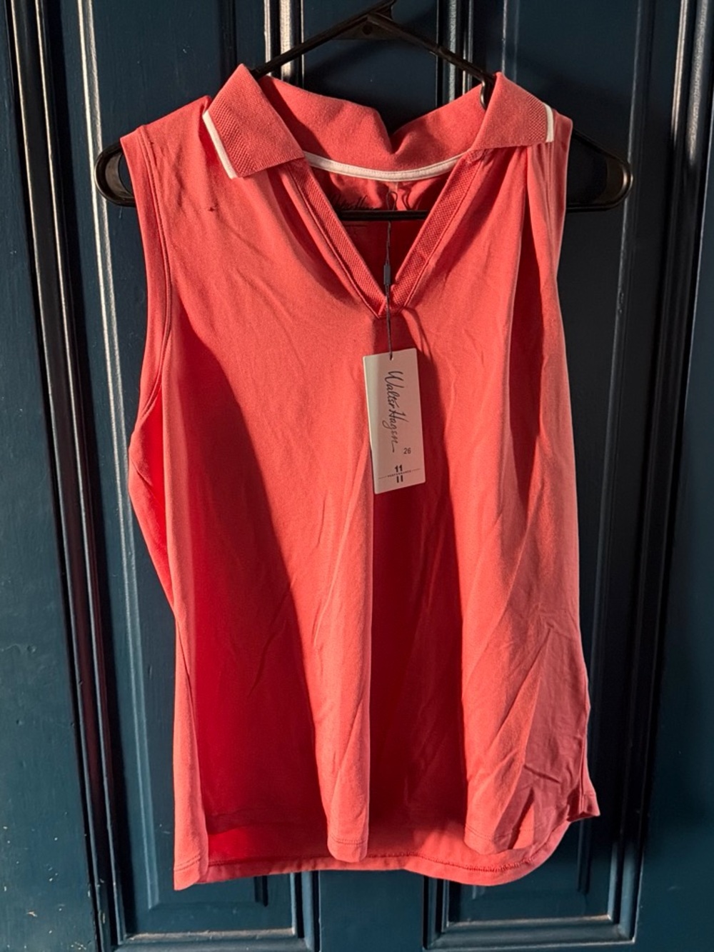 Walter Hagen Coral Pink Sleeveless Polo Tank